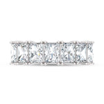 14K White Gold Lab Grown Diamond Radiant Cut Shape 4 Ct.Tw. Half Way Band  Picasso Gold & Diamond Jewelry