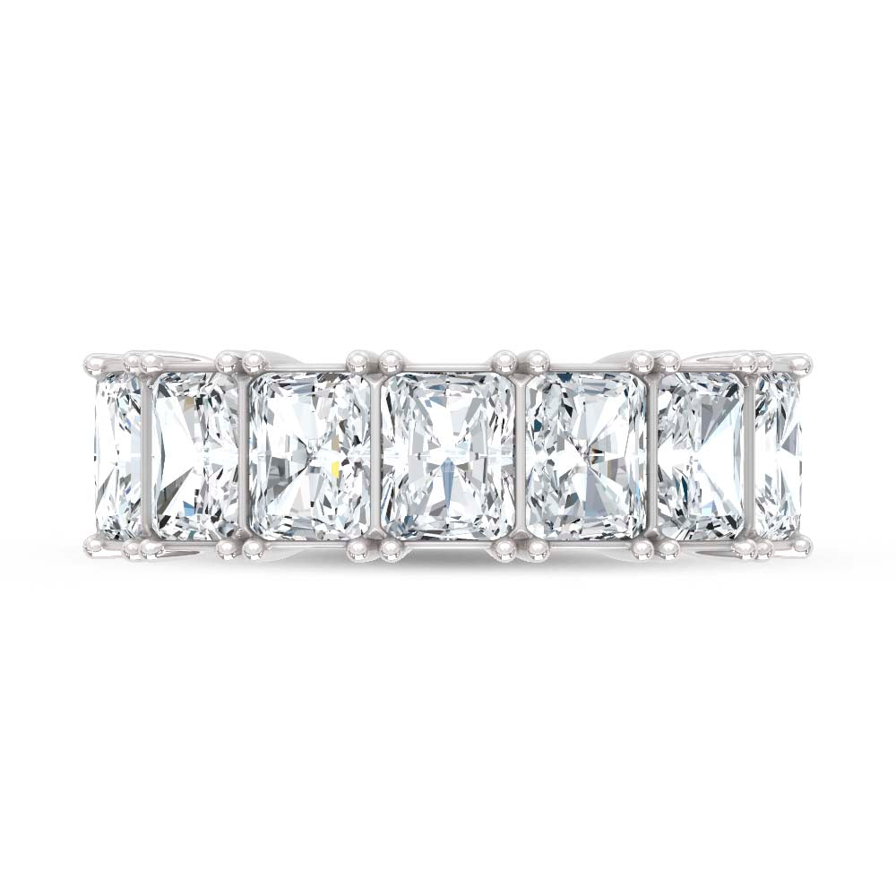 14K White Gold Lab Grown Diamond Radiant Cut Shape 4 Ct.Tw. Half Way Band  Picasso Gold & Diamond Jewelry