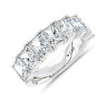 14K White Gold Lab Grown Diamond Radiant Cut Shape 4 Ct.Tw. Half Way Band  Picasso Gold & Diamond Jewelry