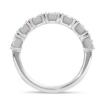 14K White Gold Lab Grown Diamond Radiant Cut Shape 4 Ct.Tw. Half Way Band  Picasso Gold & Diamond Jewelry