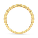 14K Yellow Gold Lab Grown Diamond 1 1/3 ct. tw. Oval Shape Wedding Band, close-up of the diamond setting
