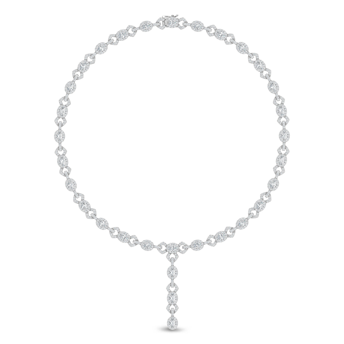 14K White Gold Lab Grown Diamond 16 3/4 Ct.Tw. Fashion Necklace  Picasso Gold & Diamond Jewelry