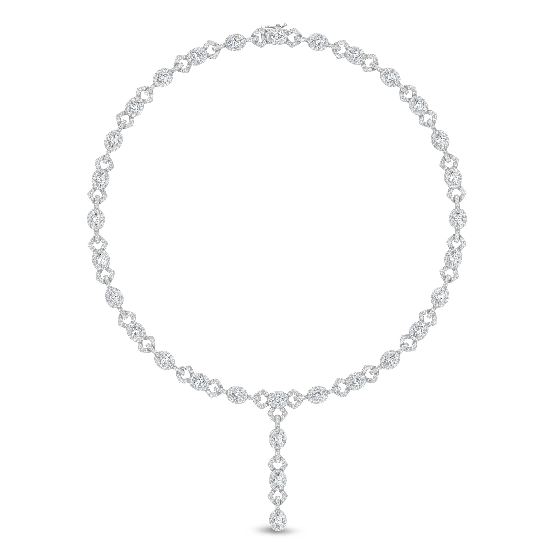 14K White Gold Lab Grown Diamond 16 3/4 Ct.Tw. Fashion Necklace  Picasso Gold & Diamond Jewelry