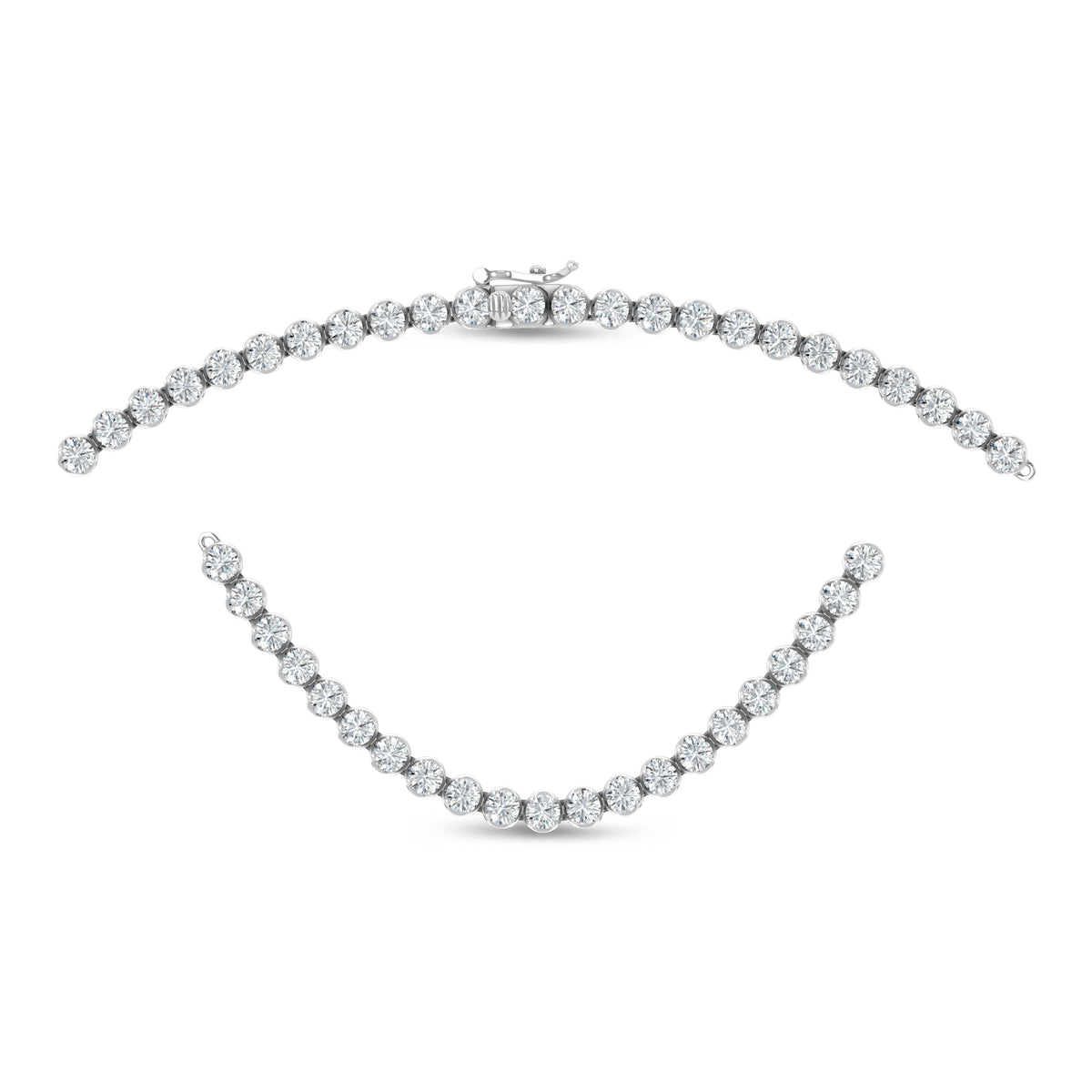 14K White Gold Lab Grown Diamond 10 1/2 Ct.Tw. Floating Necklace  Picasso Gold & Diamond Jewelry