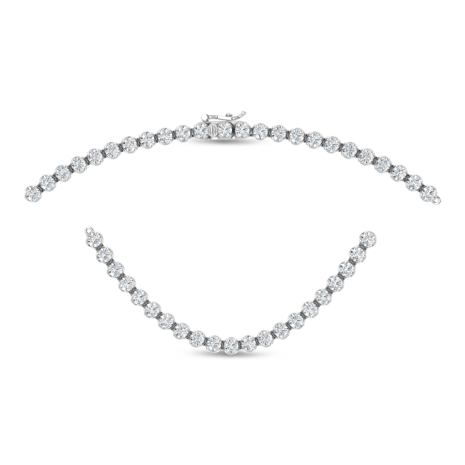 14K White Gold Lab Grown Diamond 10 1/2 Ct.Tw. Floating Necklace  Picasso Gold & Diamond Jewelry