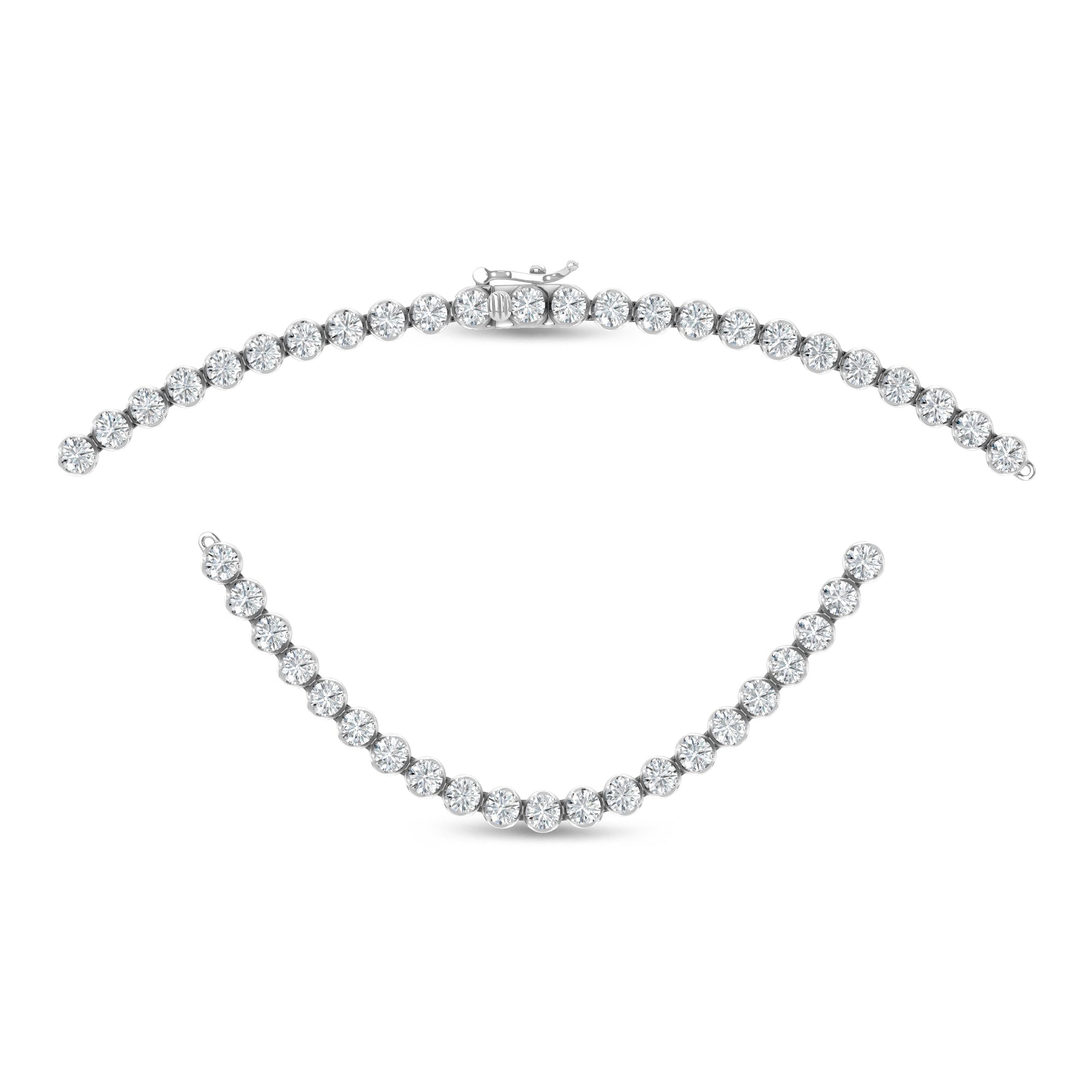 14K White Gold Lab Grown Diamond 10 1/2 Ct.Tw. Floating Necklace  Picasso Gold & Diamond Jewelry