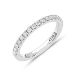 14K White Gold Lab Grown Diamond 3/8 ct. tw. Wedding Band, top view of the diamonds