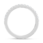 14K White Gold Lab Grown Diamond 3/8 ct. tw. Wedding Band, close-up of the diamond setting