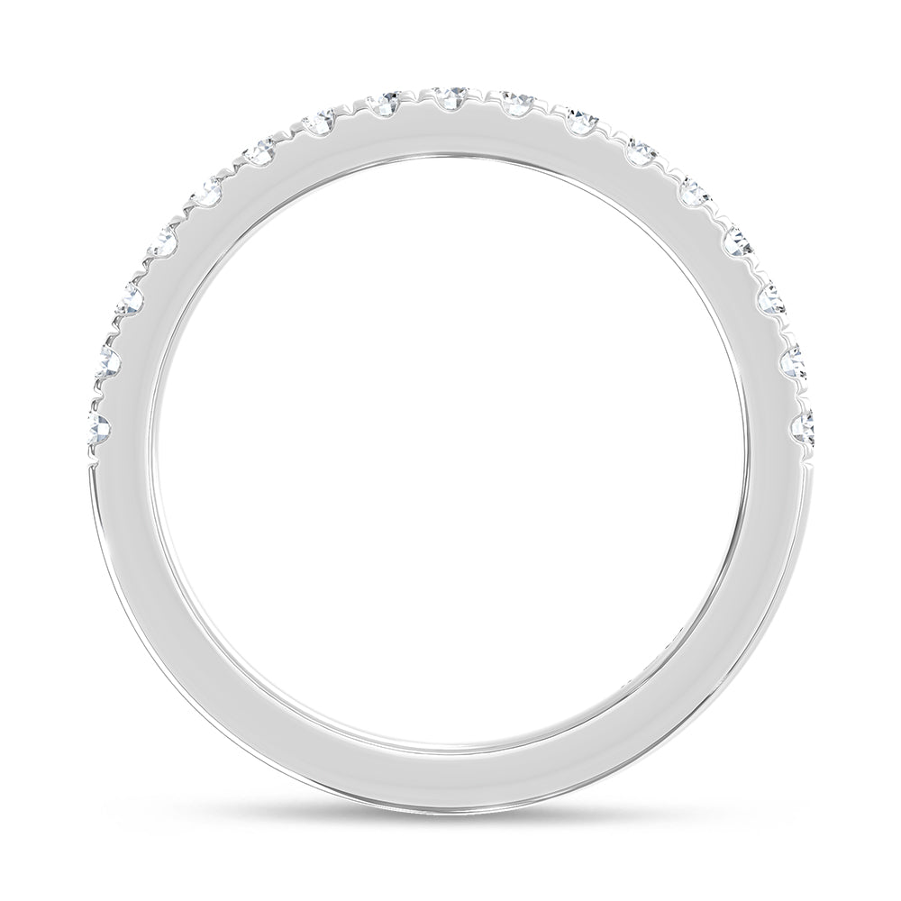 14K White Gold Lab Grown Diamond 3/8 ct. tw. Wedding Band, close-up of the diamond setting