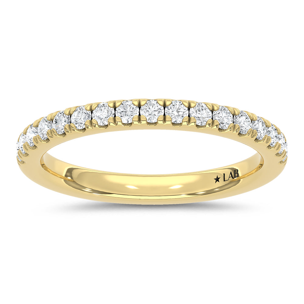 14K Yellow Gold Lab Grown Diamond 3/8 ct. tw. Wedding Band | Picasso Gold & Diamond