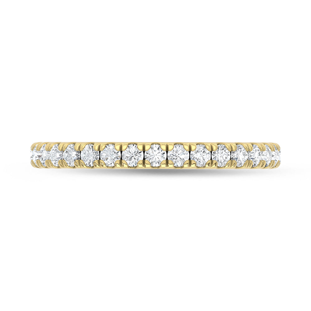 14K Yellow Gold Lab Grown Diamond 3/8 ct. tw. Wedding Band, side profile view showing the band