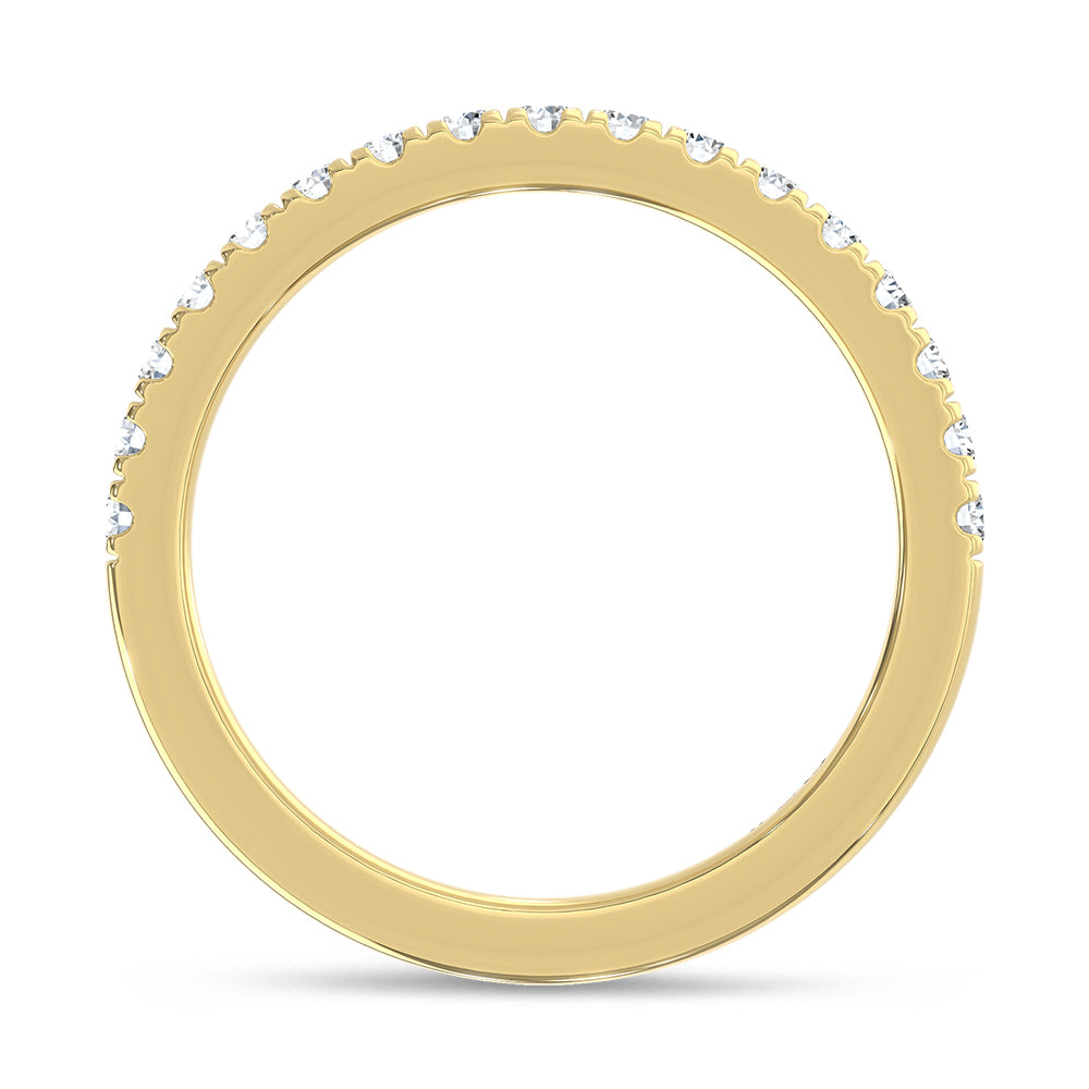 14K Yellow Gold Lab Grown Diamond 3/8 ct. tw. Wedding Band, close-up of the diamond setting