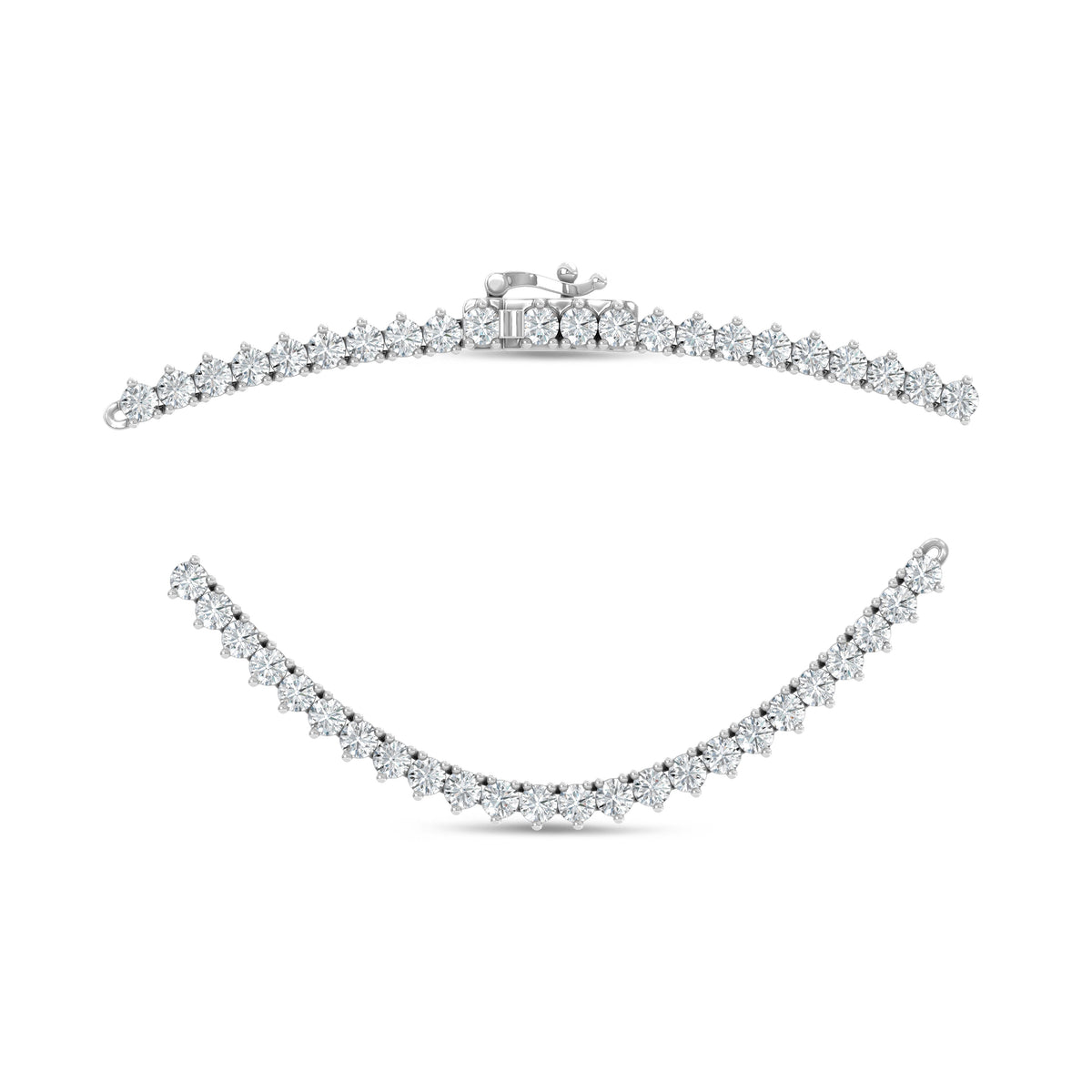 14K White Gold Lab Grown Diamond 10 Ct.Tw. 3 Prong Necklace  Picasso Gold & Diamond Jewelry