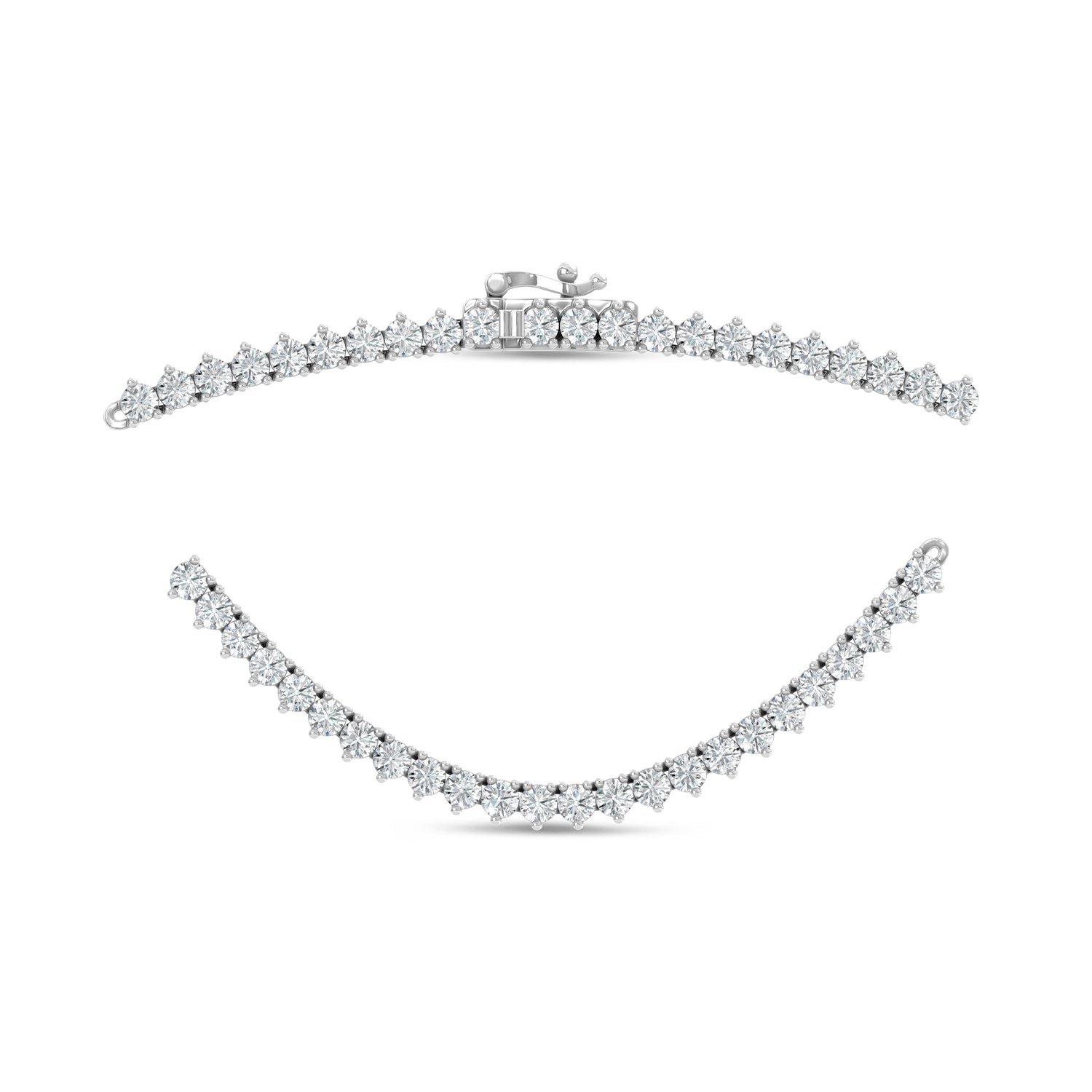 14K White Gold Lab Grown Diamond 10 Ct.Tw. 3 Prong Necklace  Picasso Gold & Diamond Jewelry