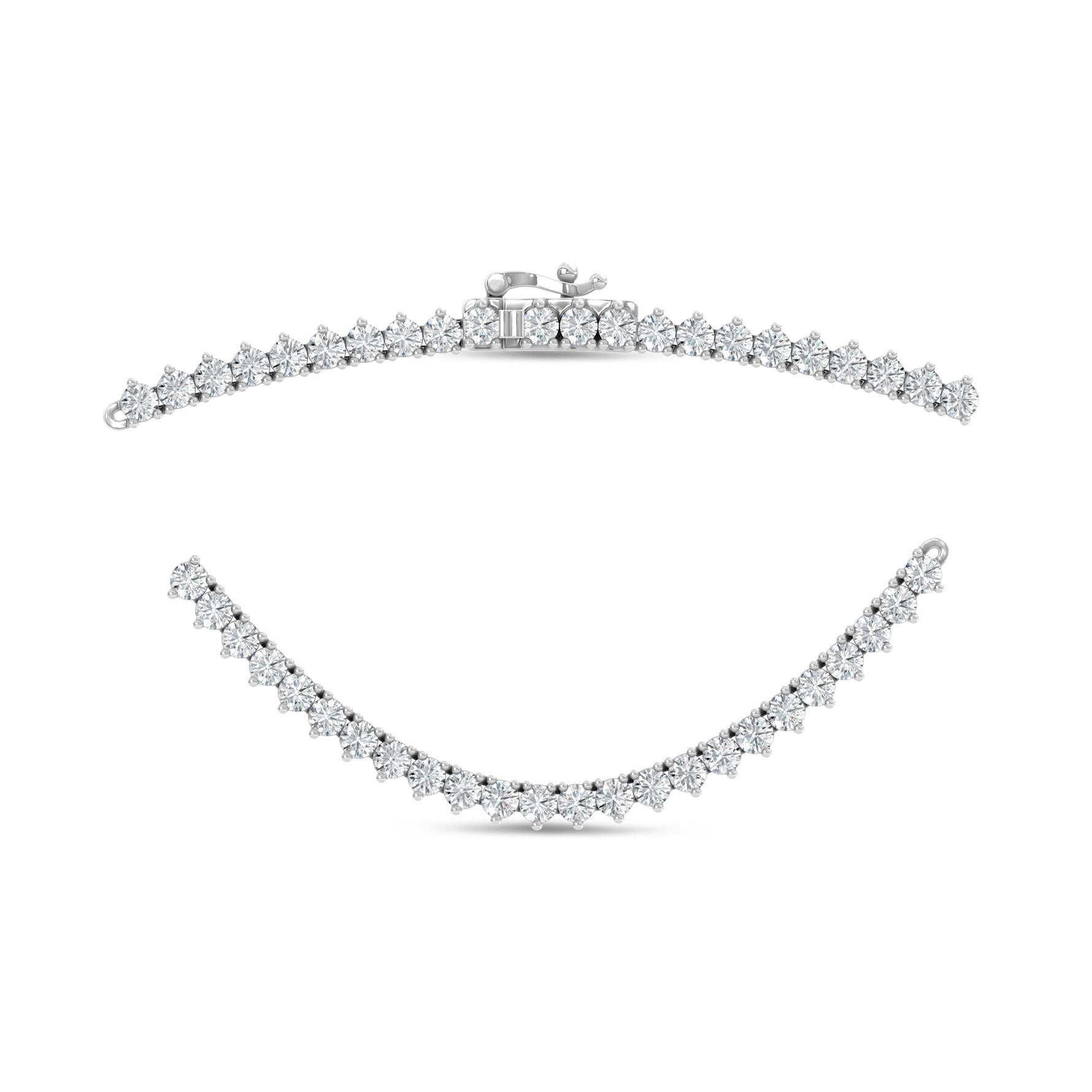 14K White Gold Lab Grown Diamond 10 Ct.Tw. 3 Prong Necklace  Picasso Gold & Diamond Jewelry