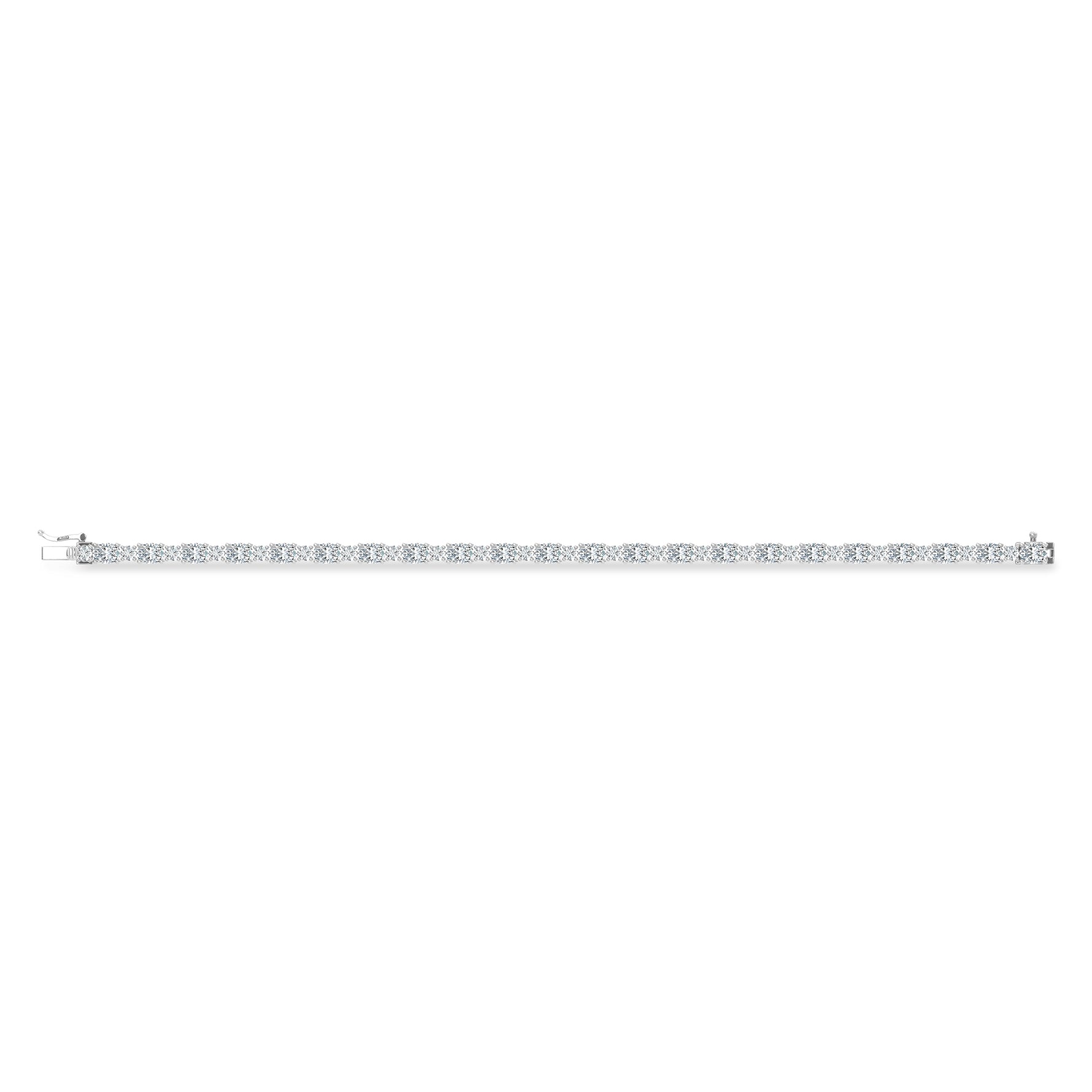 Handcrafted 14k White Gold bracelet, showcasing 6.75 CTW lab grown diamond, side profile view.
