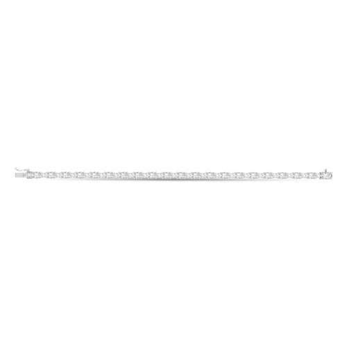 14K White Gold Lab Grown Diamond 10 Ct.Tw. Oavl and Round Fancy Bracelet