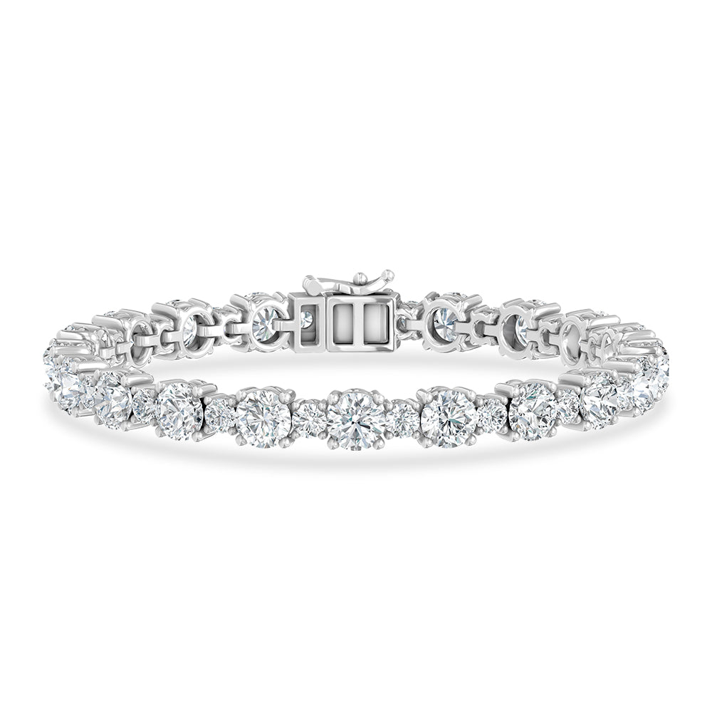 14K White Gold Lab Grown Diamond 12 1/4 Ct.Tw. Fancy Bracelet