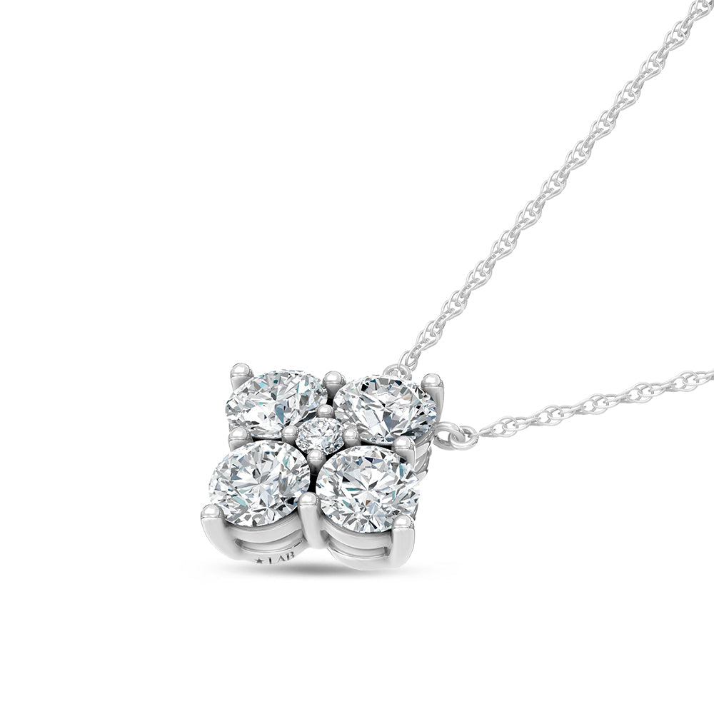 14K White Gold Lab Grown Diamond 1 5/8 Ct.Tw. Fashion Necklace  Picasso Gold & Diamond Jewelry