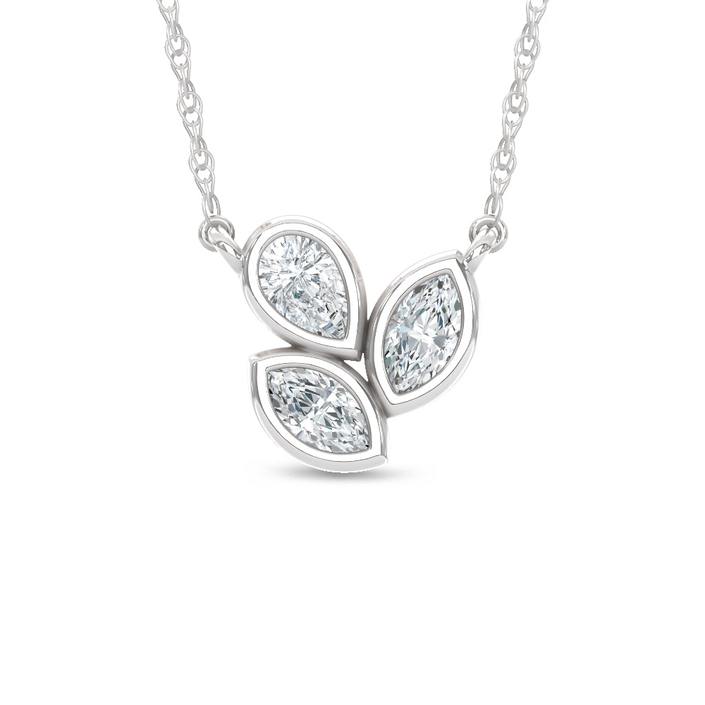 14K White Gold Lab Grown Diamond  1/3 Ct.Tw. Fashion Necklace  Picasso Gold & Diamond Jewelry