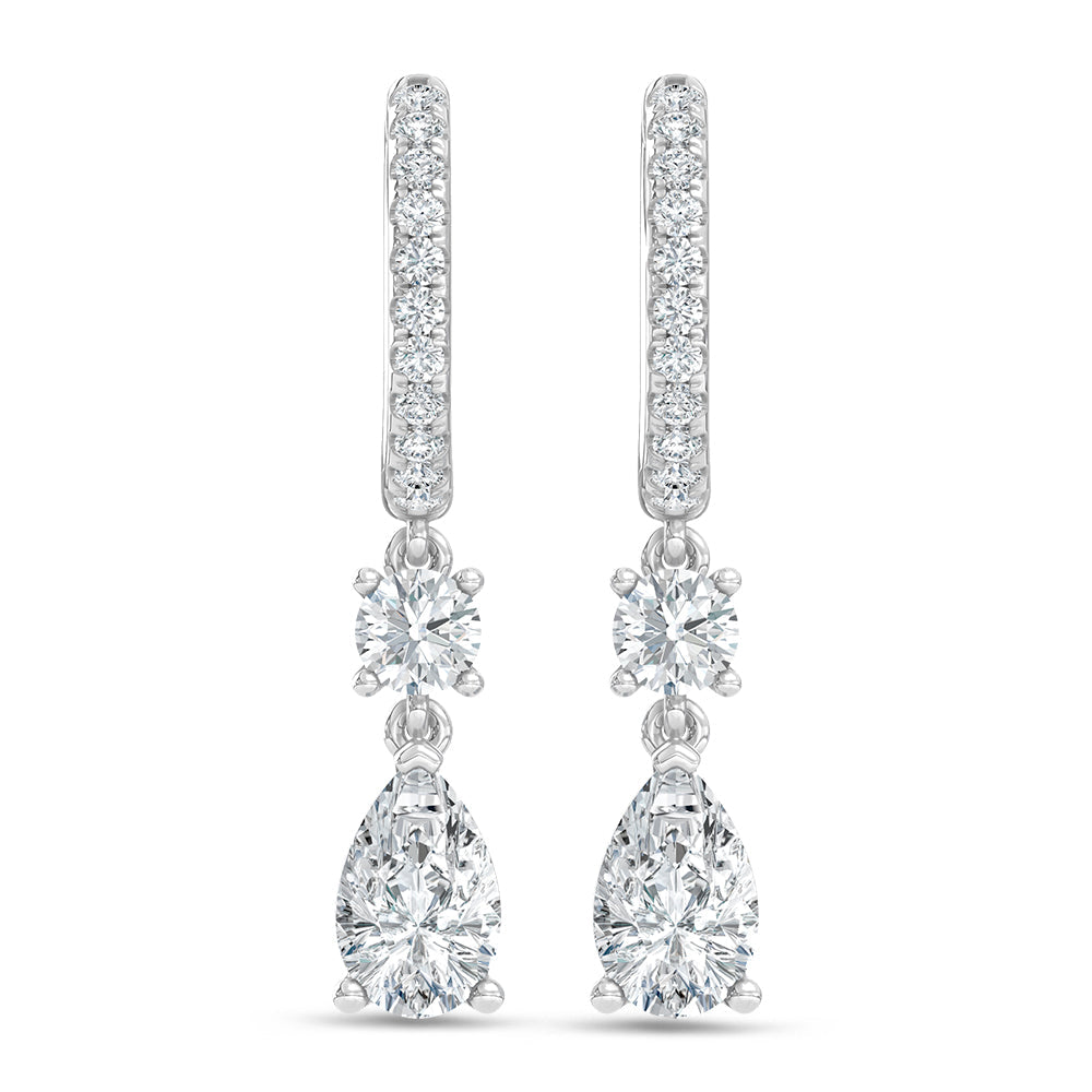 14K White Gold Lab Grown Diamond 2 1/6 Ct.Tw. Hoop Earrings  Picasso Gold & Diamond Jewelry