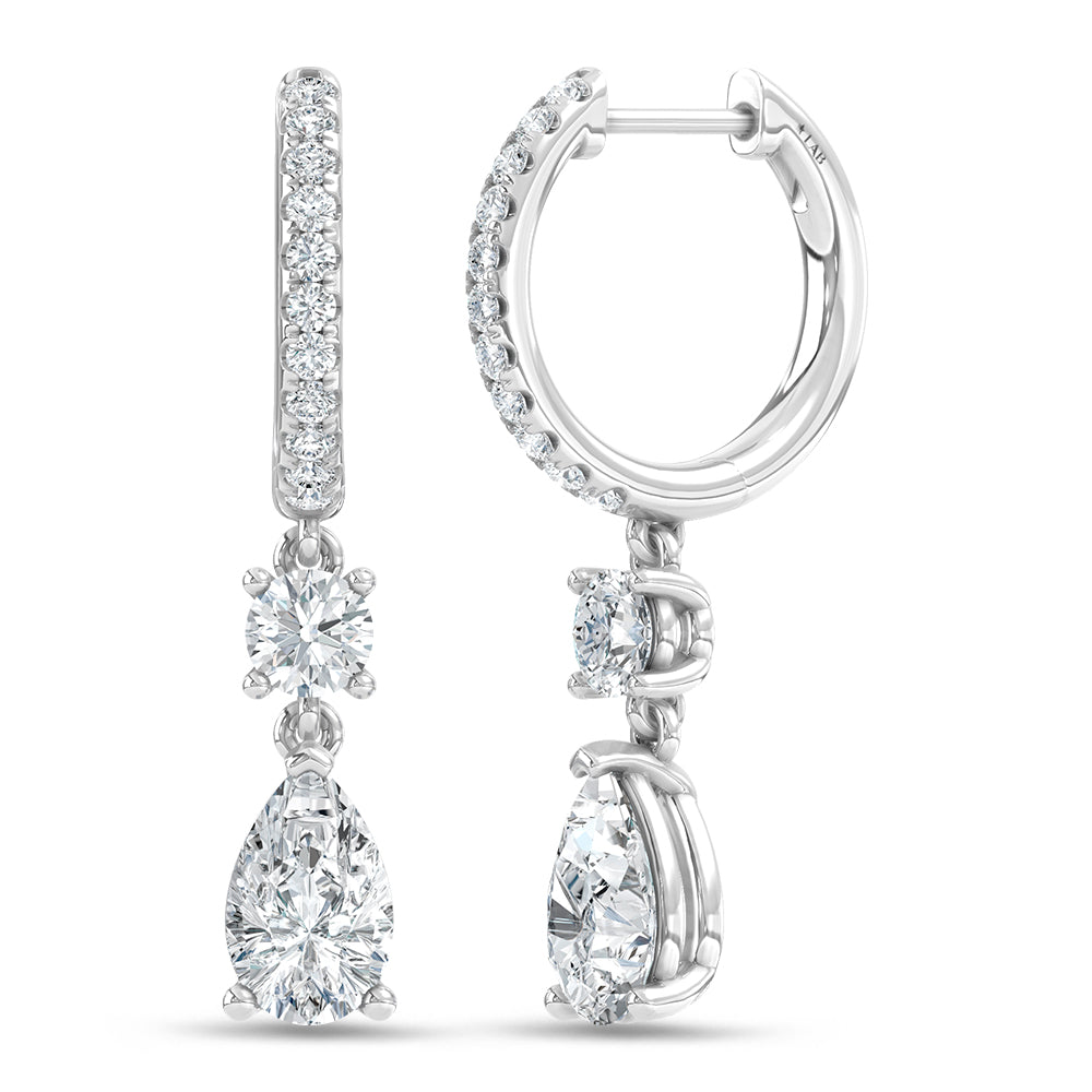 14K White Gold Lab Grown Diamond 2 1/6 Ct.Tw. Hoop Earrings  Picasso Gold & Diamond Jewelry