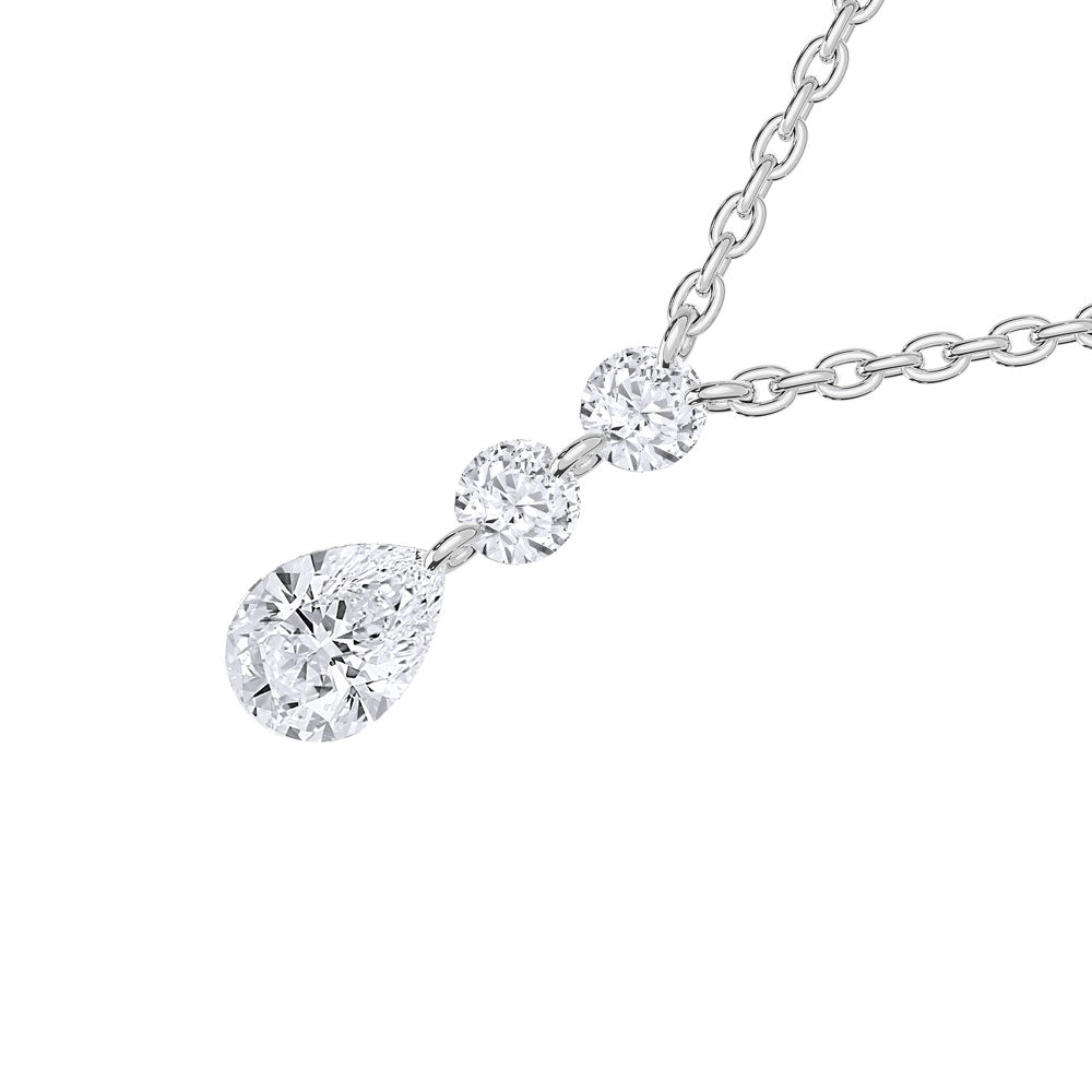 14K White Gold Lab Grown Diamond 1 1/4 Ct.Tw. Fashion Necklace  Picasso Gold & Diamond Jewelry