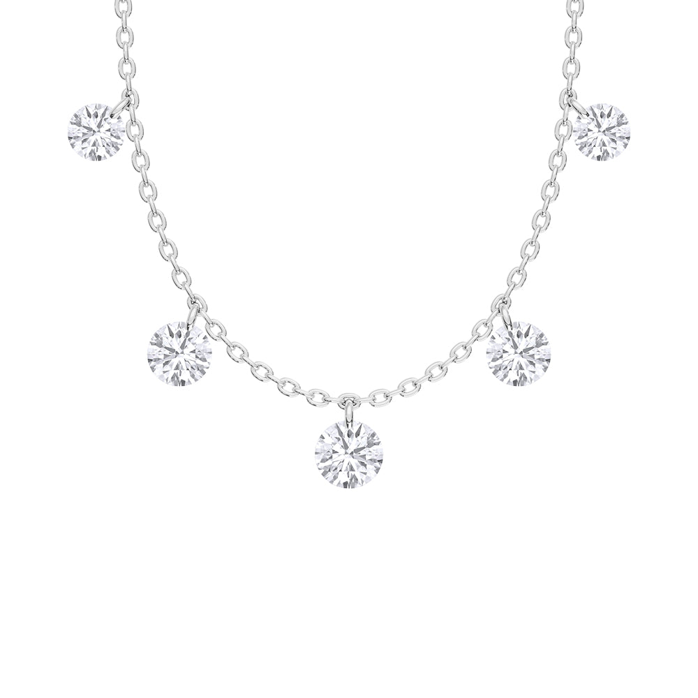 14K White Gold Lab Grown Diamond 1 Ct.Tw. Fashion Necklace  Picasso Gold & Diamond Jewelry