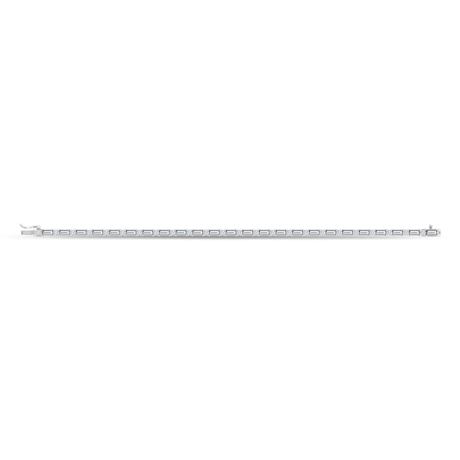 14k White Gold bracelet, showcasing 3.33 CTW lab grown diamond, side profile view.