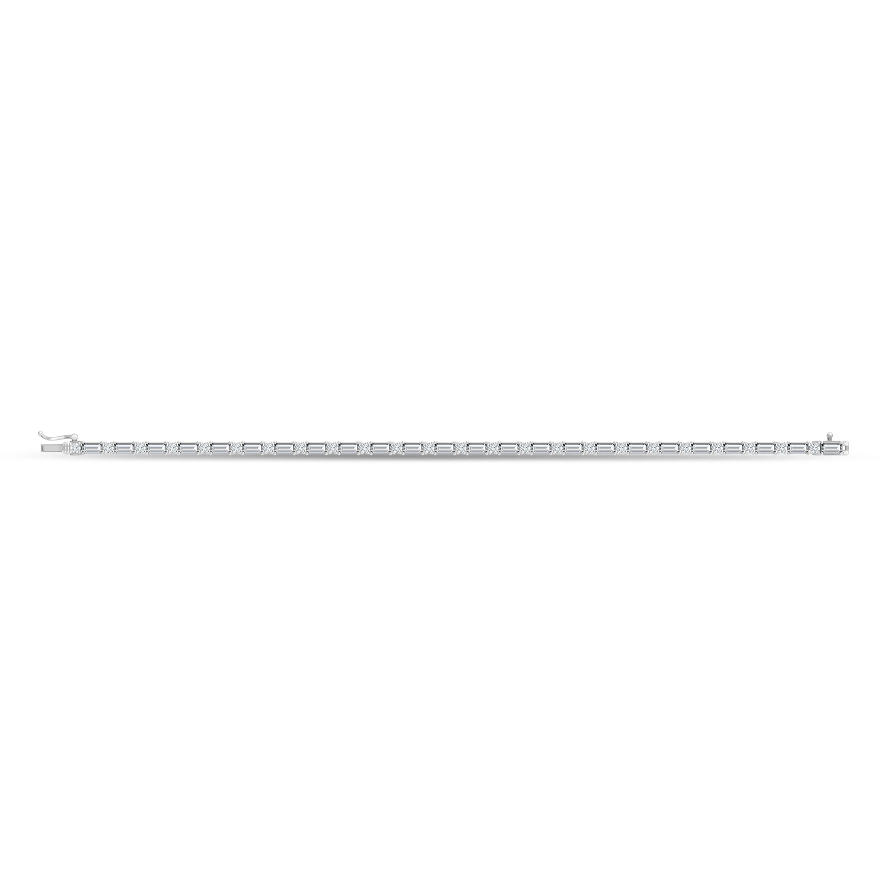 14k White Gold bracelet, showcasing 3.33 CTW lab grown diamond, side profile view.