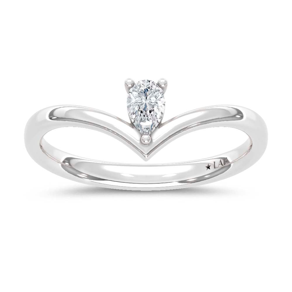 Wedding 10K White Gold Lab Grown Diamond 1/6 Ct.Tw. Chevron Band 10K White  Lab Grown Diamond 1/6 Ct.Tw. Chevron Band - Picasso  LG2362W