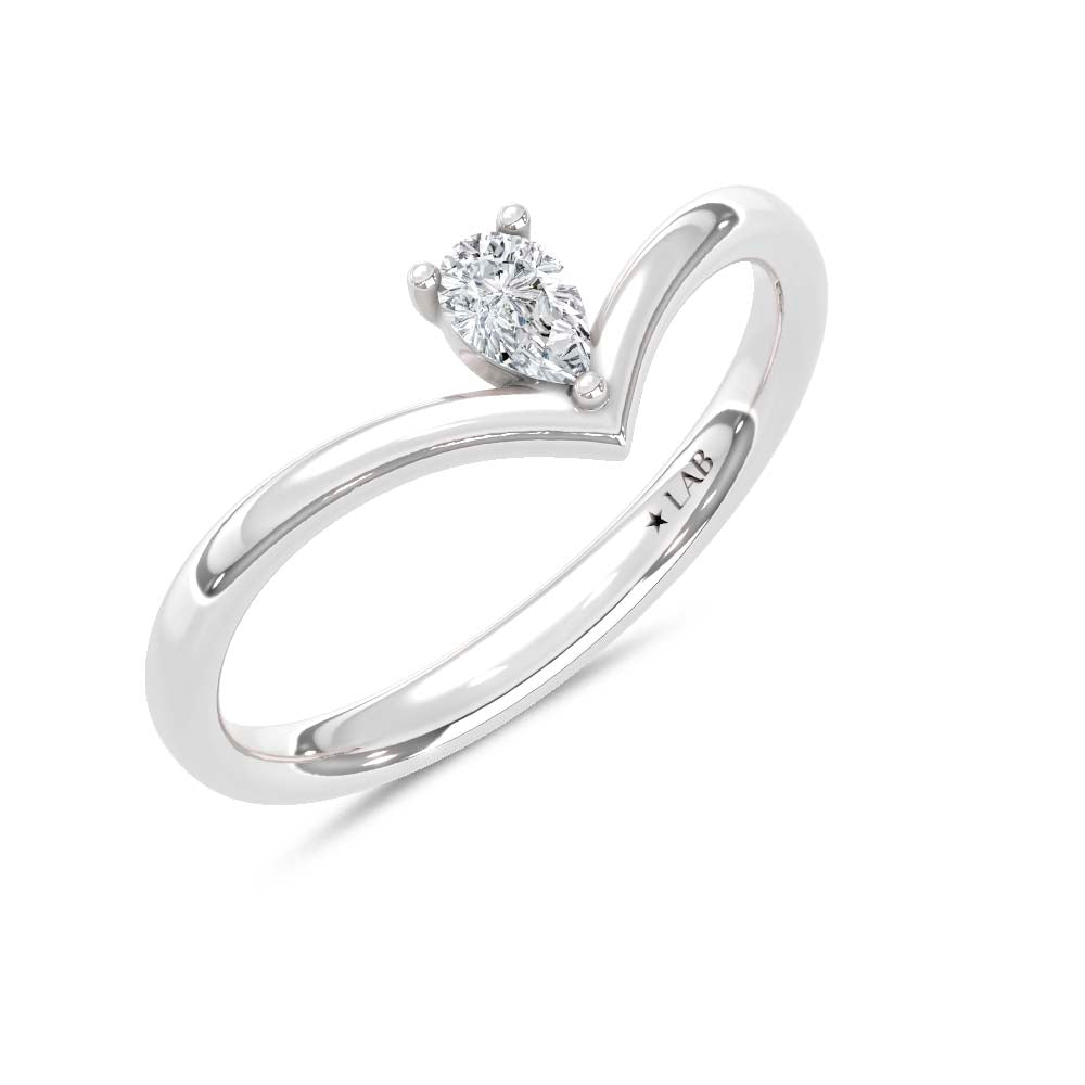 10K White Gold Lab Grown Diamond 1/6 Ct.Tw. Chevron Band  Picasso Gold & Diamond Jewelry