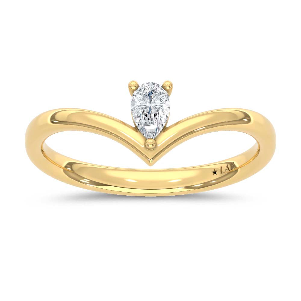 10K Yellow Gold Lab Grown Diamond 1/6 Ct.Tw. Chevron Band  Picasso Gold & Diamond Jewelry