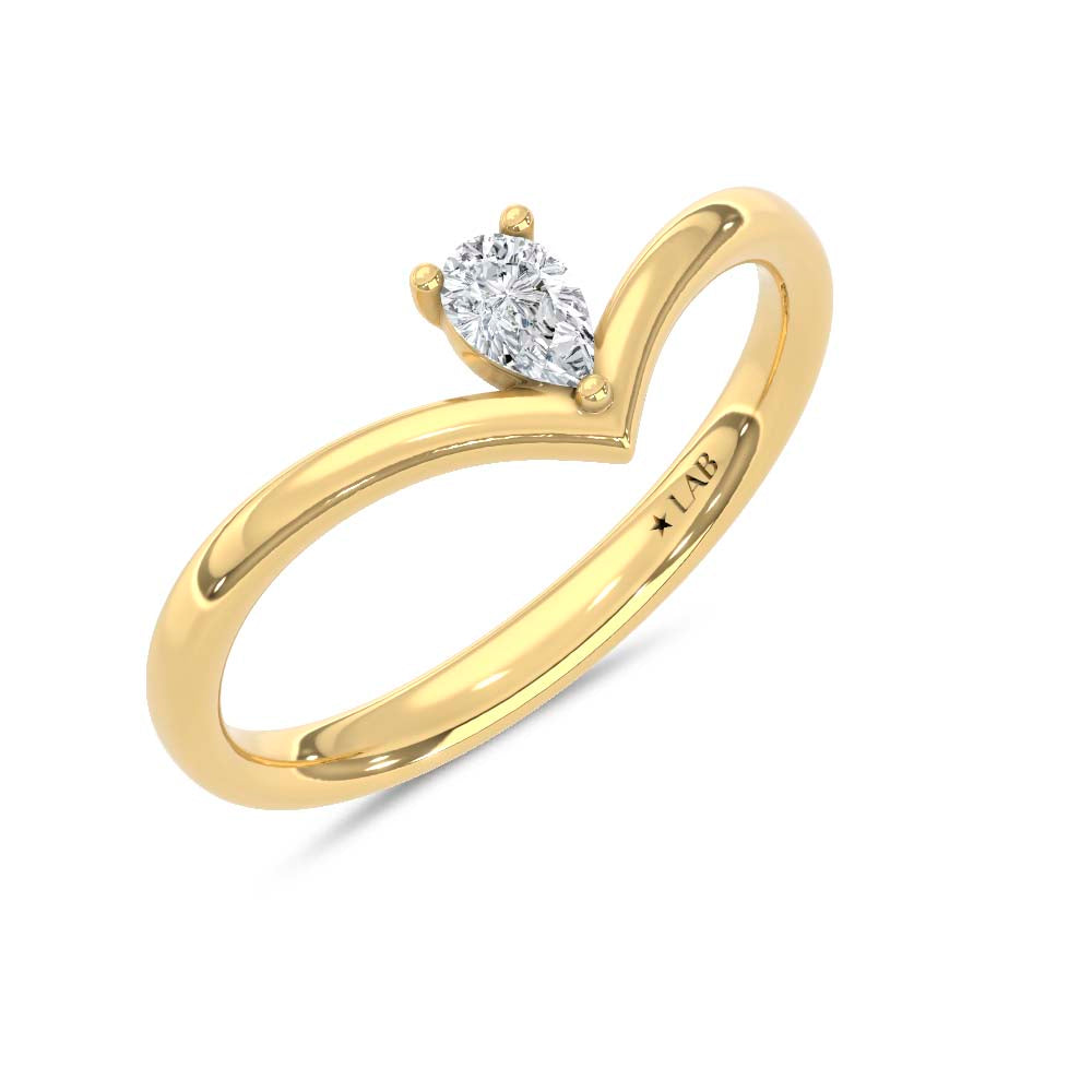 10K Yellow Gold Lab Grown Diamond 1/6 Ct.Tw. Chevron Band  Picasso Gold & Diamond Jewelry