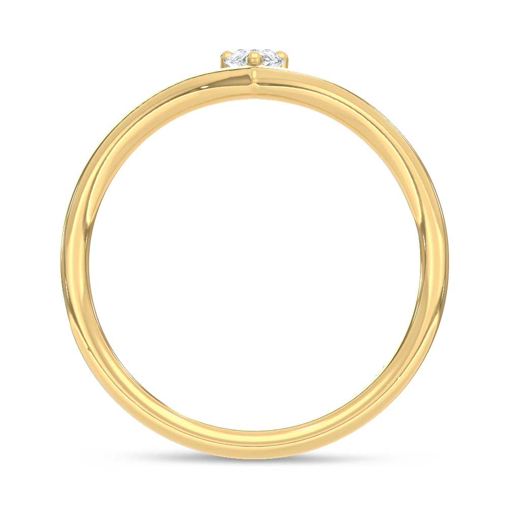 10K Yellow Gold Lab Grown Diamond 1/6 Ct.Tw. Chevron Band  Picasso Gold & Diamond Jewelry