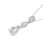 14K White Gold Lab Grown Diamond 1 1/2 Ct.Tw. Oval and Pear Shape Fashion Pendant  Picasso Gold & Diamond Jewelry