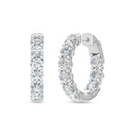 14K White Gold Lab Grown Round Diamond 3 Ct.Tw. In and Out Hoop Earrings  Picasso Gold & Diamond Jewelry