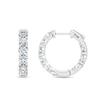 14K White Gold Lab Grown Round Diamond 3 Ct.Tw. In and Out Hoop Earrings  Picasso Gold & Diamond Jewelry