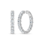 14K White Gold Lab Grown Round Diamond 5 Ct.Tw. In and Out Hoop Earrings  Picasso Gold & Diamond Jewelry