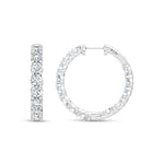 14K White Gold Lab Grown Round Diamond 5 Ct.Tw. In and Out Hoop Earrings  Picasso Gold & Diamond Jewelry