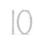 14K White Gold Lab Grown Round Diamond 5 Ct.Tw. In and Out Hoop Earrings  Picasso Gold & Diamond Jewelry