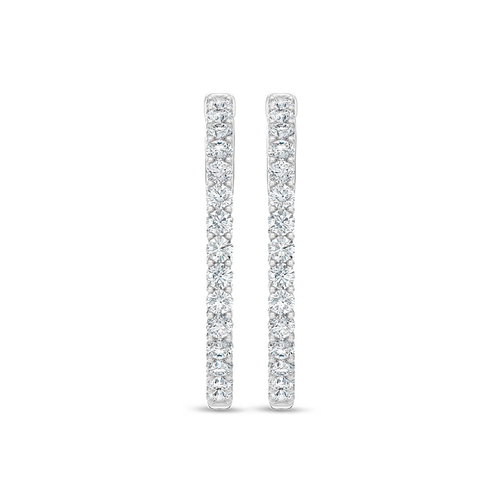14K White Gold Lab Grown Round Diamond 5 Ct.Tw. In and Out Hoop Earrings  Picasso Gold & Diamond Jewelry