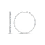 14K White Gold Lab Grown Round Diamond 5 Ct.Tw. In and Out Hoop Earrings  Picasso Gold & Diamond Jewelry