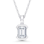 14K White Gold Lab Grown Diamond 1/3 Ct.Tw. Emerald Pendant  Picasso Gold & Diamond Jewelry