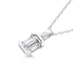14K White Gold Lab Grown Diamond 1/3 Ct.Tw. Emerald Pendant  Picasso Gold & Diamond Jewelry