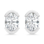 14K White Gold Lab Grown Diamond 1/2 Ct.Tw. Oval Stud Earrings  Picasso Gold & Diamond Jewelry