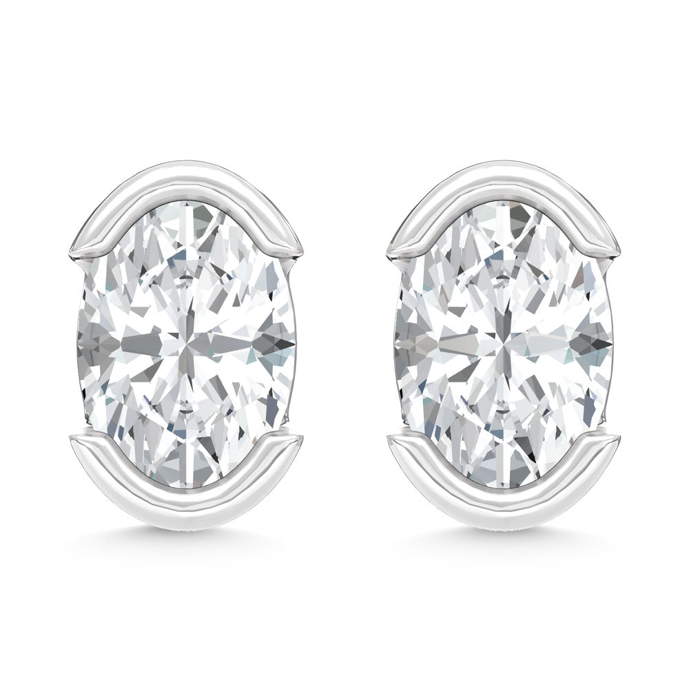 14K White Gold Lab Grown Diamond 1/2 Ct.Tw. Oval Stud Earrings  Picasso Gold & Diamond Jewelry