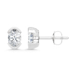 14K White Gold Lab Grown Diamond 1/2 Ct.Tw. Oval Stud Earrings  Picasso Gold & Diamond Jewelry