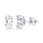 14K White Gold Lab Grown Diamond 1/2 Ct.Tw. Oval Stud Earrings  Picasso Gold & Diamond Jewelry