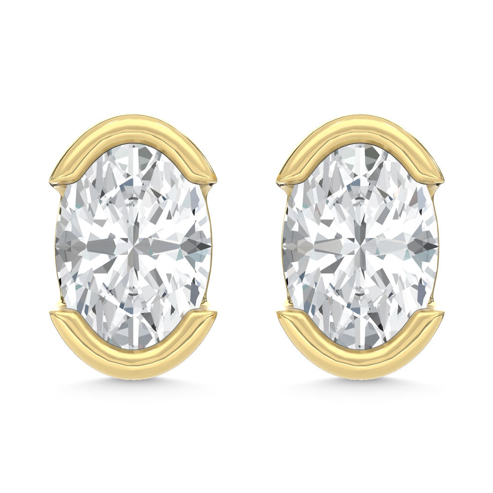14K Yellow Gold Lab Grown Diamond 1/2 Ct.Tw. Oval Stud Earrings  Picasso Gold & Diamond Jewelry